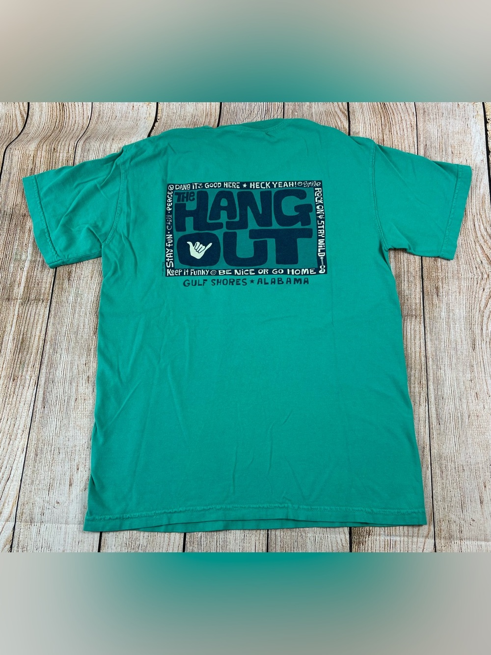 Comfort Colors The Hang Out Gulf Shores Alabama T Shirt Size Small